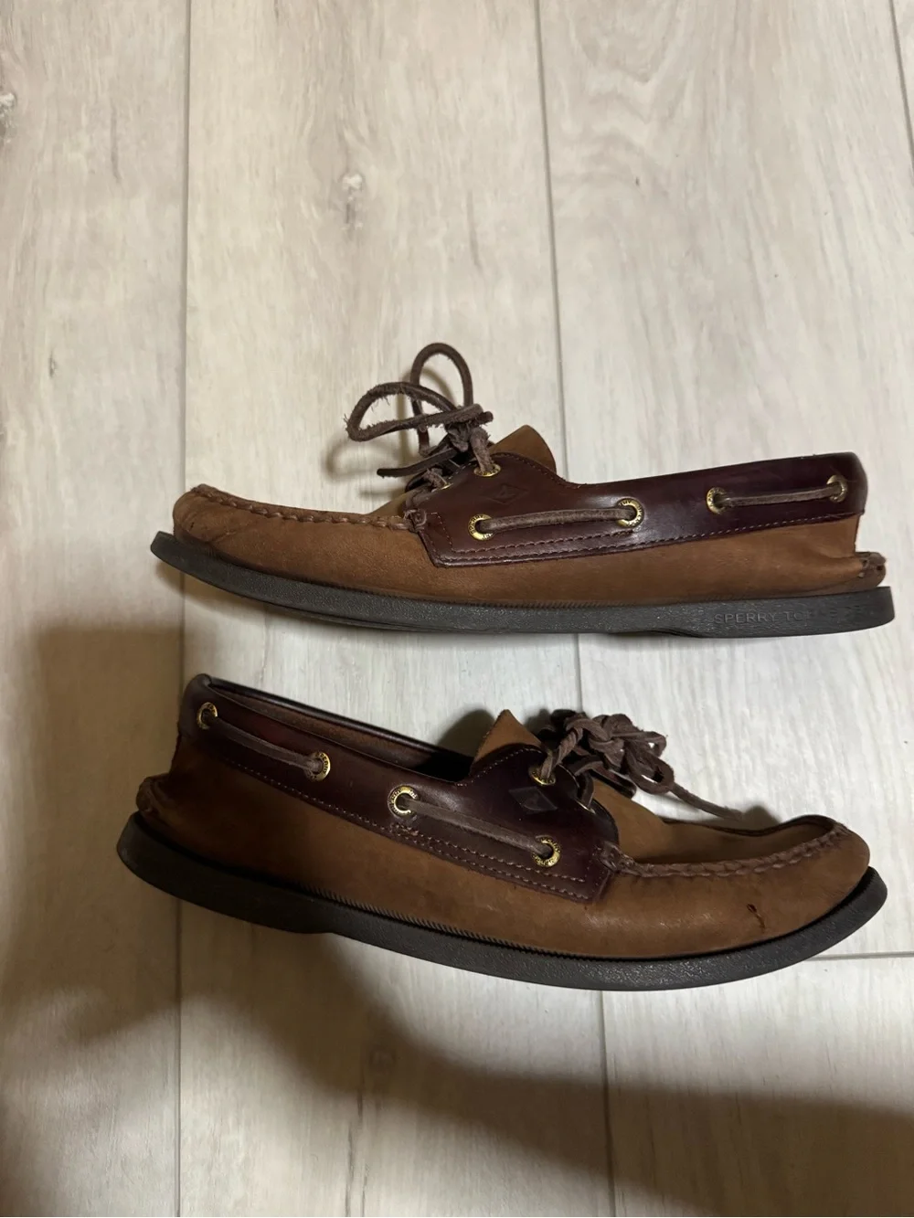 Mens Sperry Top Sider Brown Leather Boat Shoes Size 10M